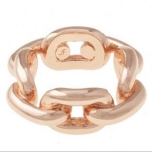 Jennifer Fisher Rose Gold Skinny Flat Chain Link Ring - Size: 6
